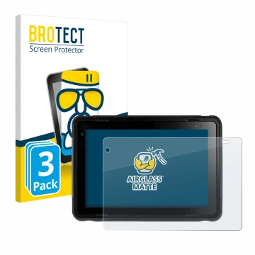 Front side of a product packaging with the brand logo BROTECT. Next to it is the device Texa Axone Voice shown with the corres