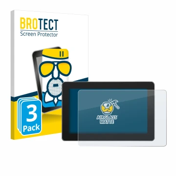 Front side of a product packaging with the brand logo BROTECT. Next to it is the device SmallHD Indie 5 shown with the corresp