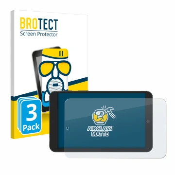 Front side of a product packaging with the brand logo BROTECT. Next to it is the device Mediacom SmartPad Iyo 8 shown with the