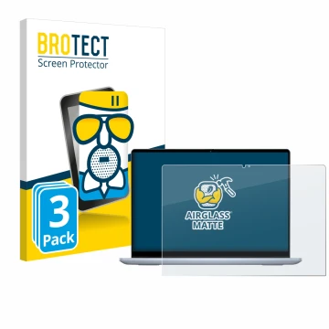 Front side of a product packaging with the brand logo BROTECT. Next to it is the device Dell Inspiron 14 7440 2-in-1 shown wit