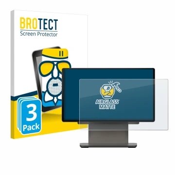 Front side of a product packaging with the brand logo BROTECT. Next to it is the device Sunmi D3 PRO shown with the correspond