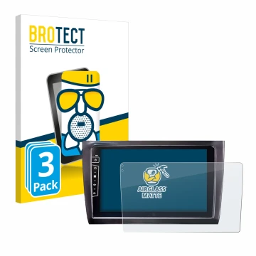 Front side of a product packaging with the brand logo BROTECT. Next to it is the device Dynavin D9-DF56 9
