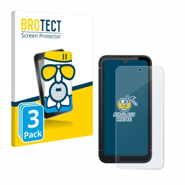 Front side of a product packaging with the brand logo BROTECT. Next to it is the device Gigaset GX4 Pro shown with the corresp