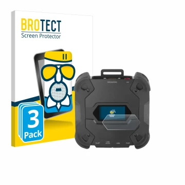 Front side of a product packaging with the brand logo BROTECT. Next to it is the device Texa TXT MULTIHUB shown with the corre