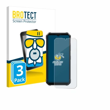 Front side of a product packaging with the brand logo BROTECT. Next to it is the device Fossibot F106 Pro shown with the corre