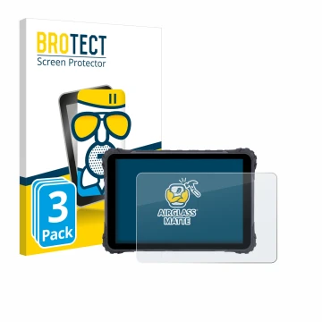Front side of a product packaging with the brand logo BROTECT. Next to it is the device Topicon MDT865 shown with the correspo