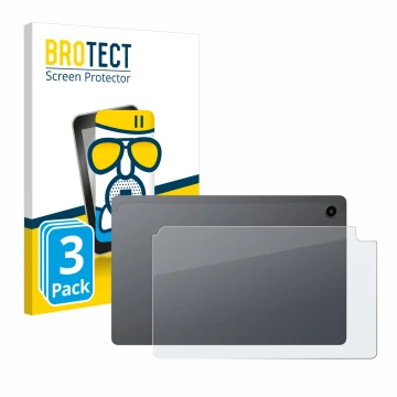 Front side of a product packaging with the brand logo BROTECT. Next to it is the device Alldocube iPlay 60 Mini Pro (Back) sho