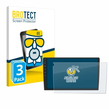 Front side of a product packaging with the brand logo BROTECT. Next to it is the device Eonon ua12s plus-6g shown with the cor