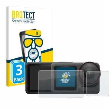 Front side of a product packaging with the brand logo BROTECT. Next to it is the device DJI Osmo Action 5 Pro (case-friendly) 