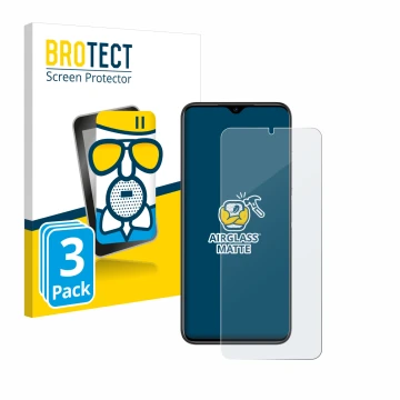Front side of a product packaging with the brand logo BROTECT. Next to it is the device Doogee N50 Pro shown with the correspo