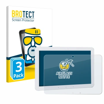 Front side of a product packaging with the brand logo BROTECT. Next to it is the device Amazon Echo Hub 8