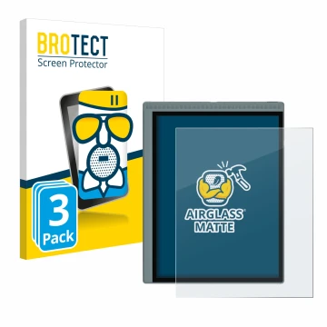 Front side of a product packaging with the brand logo BROTECT. Next to it is the device Bigme B1051C shown with the correspond