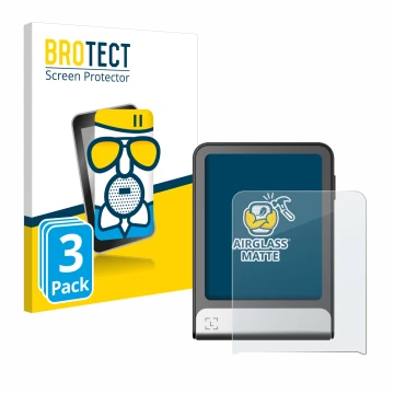 Front side of a product packaging with the brand logo BROTECT. Next to it is the device Ledger Flex shown with the correspondi