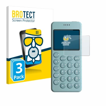 Front side of a product packaging with the brand logo BROTECT. Next to it is the device Punkt MP02 shown with the correspondin