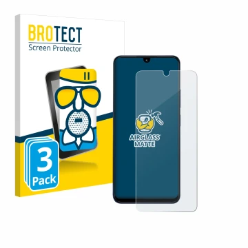 Front side of a product packaging with the brand logo BROTECT. Next to it is the device Xiaomi Redmi 14C shown with the corres
