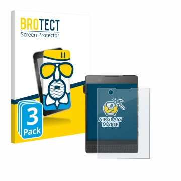 Front side of a product packaging with the brand logo BROTECT. Next to it is the device Light Phone 3 shown with the correspon