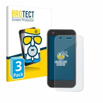 Front side of a product packaging with the brand logo BROTECT. Next to it is the device Soyes XS12 shown with the correspondin