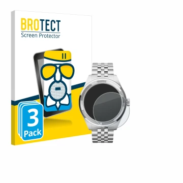 Front side of a product packaging with the brand logo BROTECT. Next to it is the device Withings ScanWatch Nova Brilliant (39 