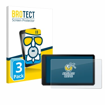 Front side of a product packaging with the brand logo BROTECT. Next to it is the device Garmin Tread 2 Powersport 6