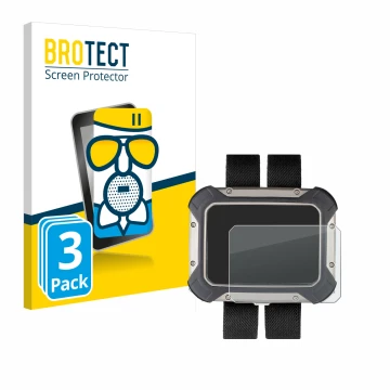 Front side of a product packaging with the brand logo BROTECT. Next to it is the device Apeks DSX shown with the corresponding