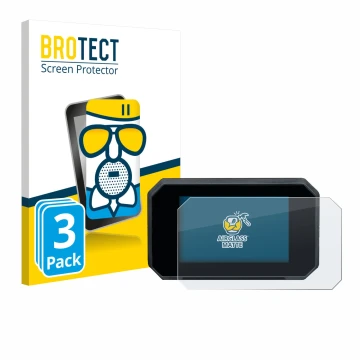 Front side of a product packaging with the brand logo BROTECT. Next to it is the device Suzuki GSX-8S 2024 shown with the corr