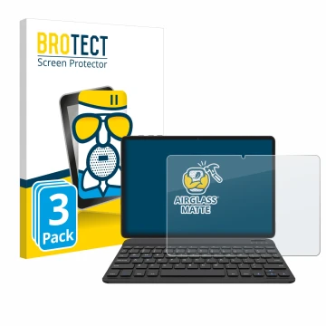 Front side of a product packaging with the brand logo BROTECT. Next to it is the device BESTTAB A20 shown with the correspondi