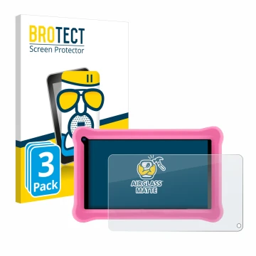 Front side of a product packaging with the brand logo BROTECT. Next to it is the device Sumtab K708 7.1