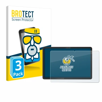 Front side of a product packaging with the brand logo BROTECT. Next to it is the device Lenovo Chromebook Duet 11M889 shown wi