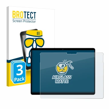 Front side of a product packaging with the brand logo BROTECT. Next to it is the device Chuwi Hi10 Max shown with the correspo