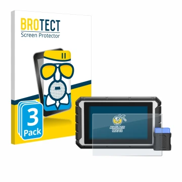 Front side of a product packaging with the brand logo BROTECT. Next to it is the device ArtiDiag 900BT shown with the correspo