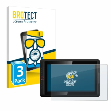 Front side of a product packaging with the brand logo BROTECT. Next to it is the device XP-Pen Artist 15.6 Pro V2 shown with t