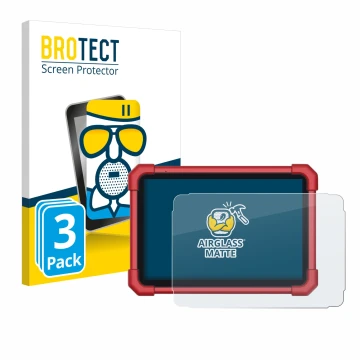 Front side of a product packaging with the brand logo BROTECT. Next to it is the device Launch X-431 Euro Link shown with the 