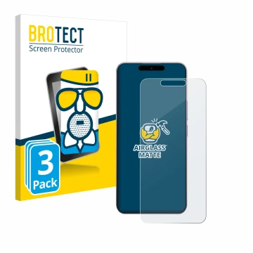 Front side of a product packaging with the brand logo BROTECT. Next to it is the device Oukitel P1 shown with the correspondin