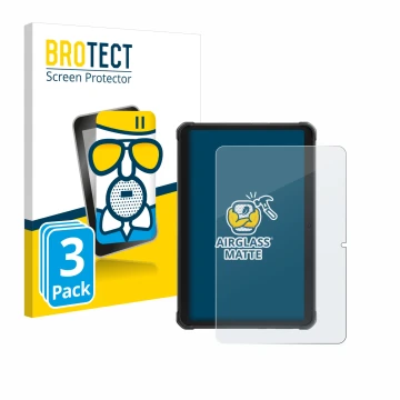 Front side of a product packaging with the brand logo BROTECT. Next to it is the device Hotwav R8 shown with the corresponding