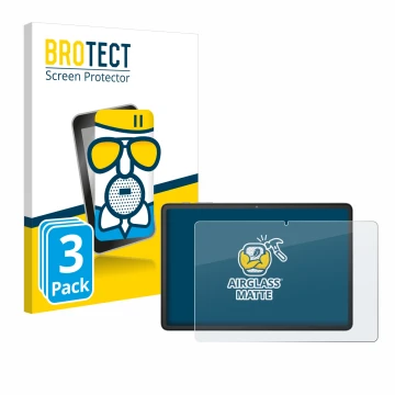 Front side of a product packaging with the brand logo BROTECT. Next to it is the device Blackview Tab 60 10.1