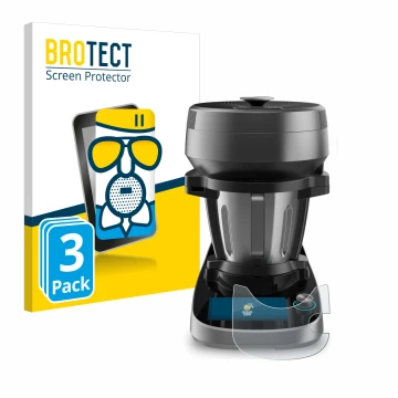 Front side of a product packaging with the brand logo BROTECT. Next to it is the device Cecotec Mambo Victory XL shown with th