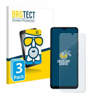 Front side of a product packaging with the brand logo BROTECT. Next to it is the device Xiaomi Redmi 14C 5G shown with the cor
