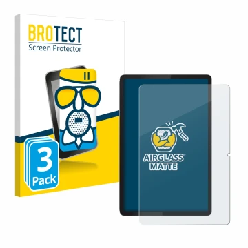 Front side of a product packaging with the brand logo BROTECT. Next to it is the device Lenovo Tab 2025 10.1