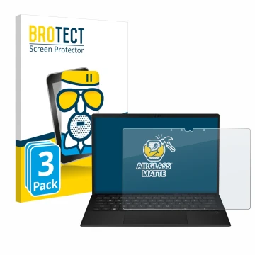 Front side of a product packaging with the brand logo BROTECT. Next to it is the device ASUS ROG Flow Z13 2025 shown with the 