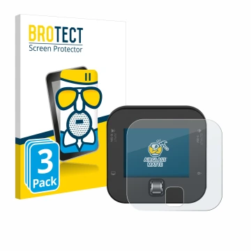 Front side of a product packaging with the brand logo BROTECT. Next to it is the device ISDT Q6 Retro shown with the correspon