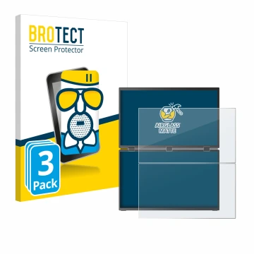 Front side of a product packaging with the brand logo BROTECT. Next to it is the device Uperfect UStation Delta Max 18.5