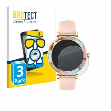 Front side of a product packaging with the brand logo BROTECT. Next to it is the device Braidol Smartwatch 1.27