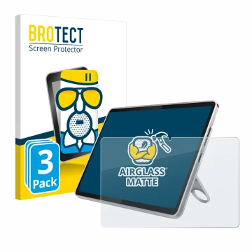 Front side of a product packaging with the brand logo BROTECT. Next to it is the device Lenovo Tab 10.1