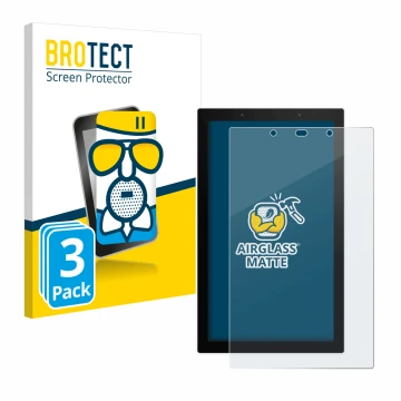 Front side of a product packaging with the brand logo BROTECT. Next to it is the device SONOFF NSPanel Pro 120 shown with the 