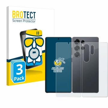 Front side of a product packaging with the brand logo BROTECT. Next to it is the device Samsung Galaxy S25 Ultra Enterprise Ed