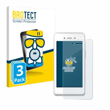 Front side of a product packaging with the brand logo BROTECT. Next to it is the device Pax A50 wallee shown with the correspo