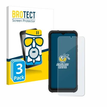 Front side of a product packaging with the brand logo BROTECT. Next to it is the device AGM H Max shown with the corresponding