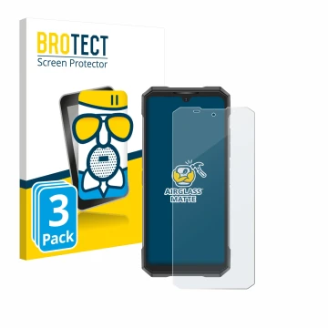 Front side of a product packaging with the brand logo BROTECT. Next to it is the device Doogee S200X shown with the correspond