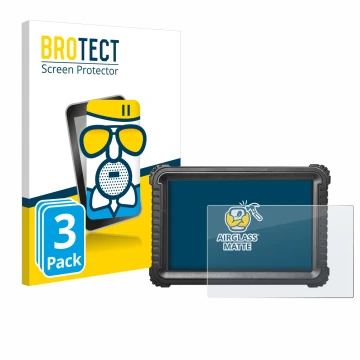 Front side of a product packaging with the brand logo BROTECT. Next to it is the device iCarsoft CR Ultra shown with the corre