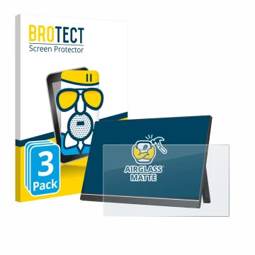 Front side of a product packaging with the brand logo BROTECT. Next to it is the device Arzopa Z1RC 16